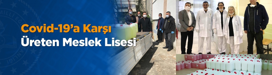 Kartal Yakacık Mesleki ve Teknik Anadolu Lisesi, ürettiği klor bazlı solüsyon çeşitleri ve maske üretimi ile koronavirüsle mücadeleye önemli destek veriyor.