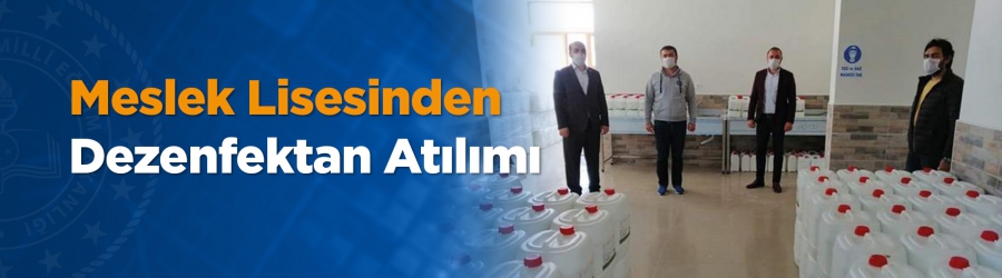Aksaray TOBB Mesleki ve Teknik Anadolu Lisesi'nde üretilen dezenfektanlar, OSB içerisindeki fabrikalara dağıtılıyor.
