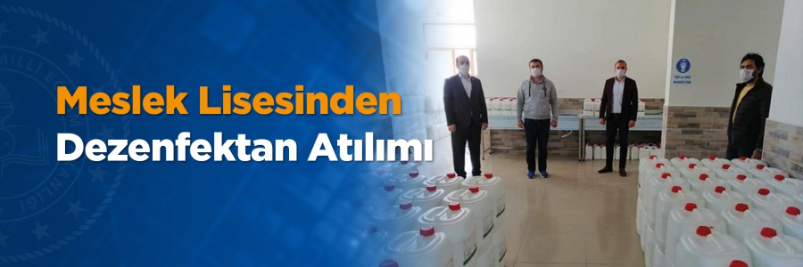 Aksaray TOBB Mesleki ve Teknik Anadolu Lisesi'nde üretilen dezenfektanlar, OSB içerisindeki fabrikalara dağıtılıyor.