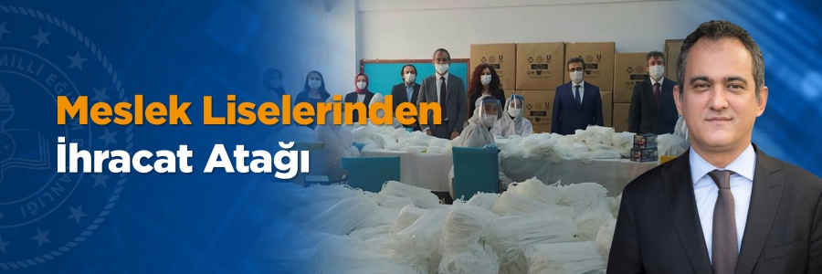 İstanbul Gaziosmanpaşa Küçükköy Mesleki ve Teknik Anadolu Lisesinde üretilen  burun telli ultrasonik dikişli tek kullanımlık maskeler Çekya'ya ihraç edildi.