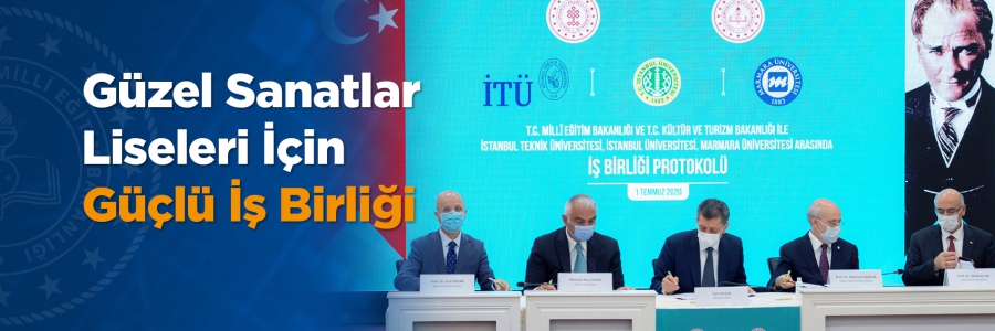 Millî Eğitim Bakanlığı, Kültür ve Turizm Bakanlığı, İstanbul Üniversitesi, İstanbul Teknik Üniversitesi ve Marmara Üniversitesi arasında sanat eğitimi alanında iş birliği protokolü imzalandı. 