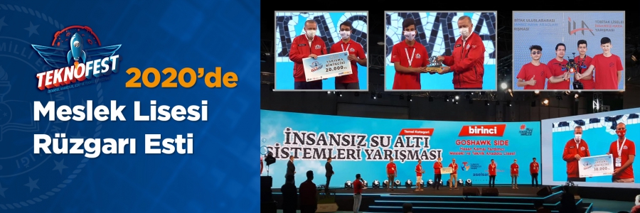 Gaziantep'te 24-27 Eylül tarihleri arasında düzenlenen Havacılık, Uzay ve Teknoloji Festivali (TEKNOFEST) yarışmalarında mesleki ve teknik Anadolu liseleri birçok dalda ödüle layık görüldü.