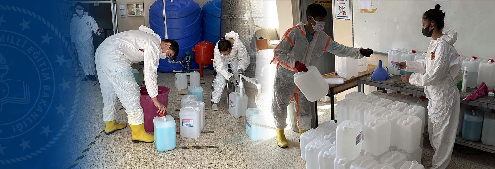 Adıyaman'da dezenfektan, temizlik malzemesi ve maske gibi ürünler üreten  Adıyaman Mesleki ve Teknik Anadolu Lisesi, 7 aylık salgın sürecinde 1,2 milyon lira ciro elde etti.